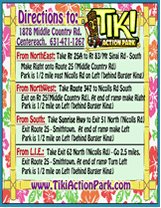 Tiki Action Park Luau Direction Cards